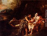 Moses Paintings - Moses Cast Into The Nile by Jean Francois de Troy